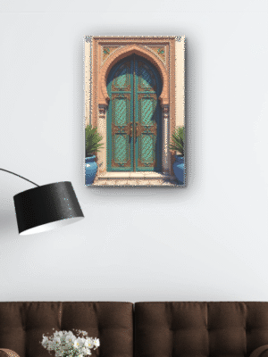 Tableau de Porte Marocaine – Art Mural Inspiré de l’Architecture Traditionnelle