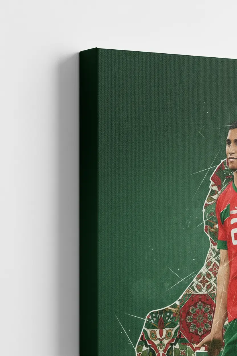 Tableau Décoratif Achraf Hakimi – Fierté Marocaine & Art du Football - Image 2