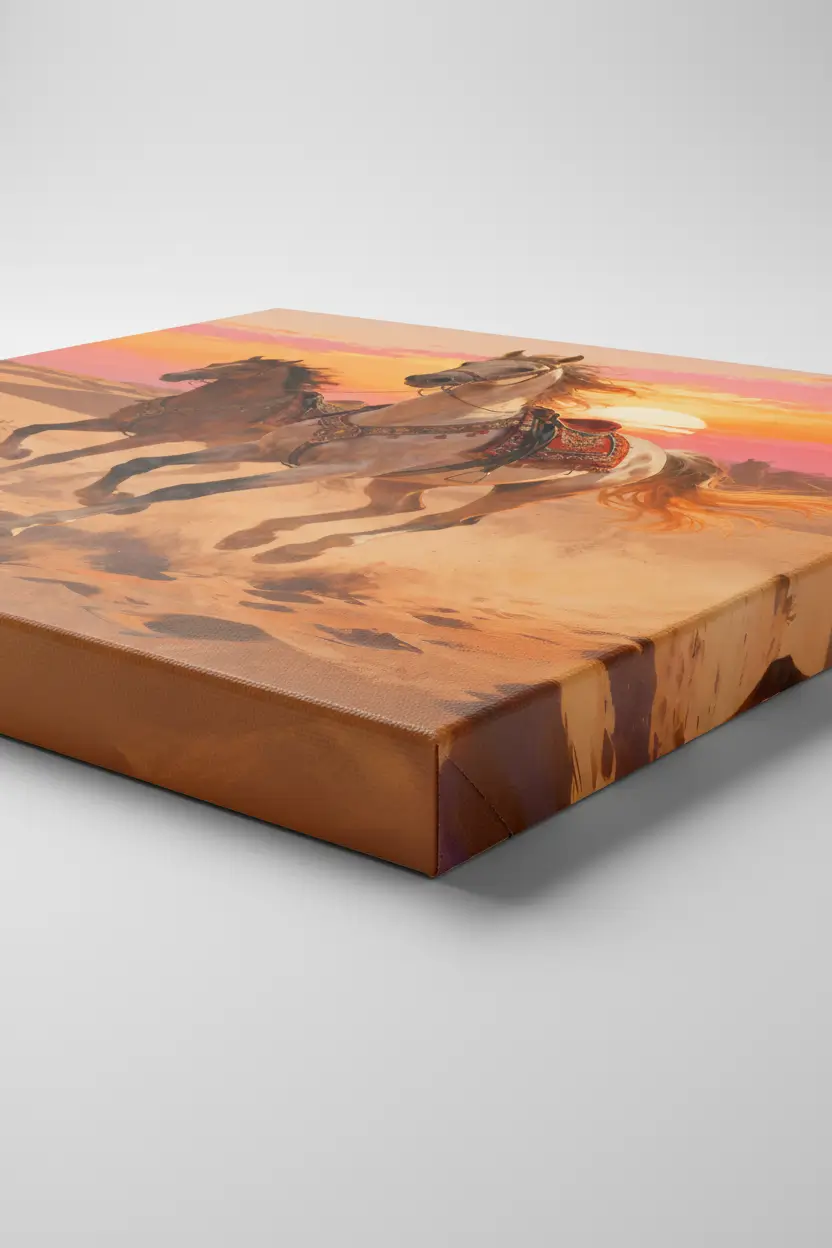 Tableau de Chevaux Marocains – Art Mural Élégant et Symbolique du Maroc - Image 3