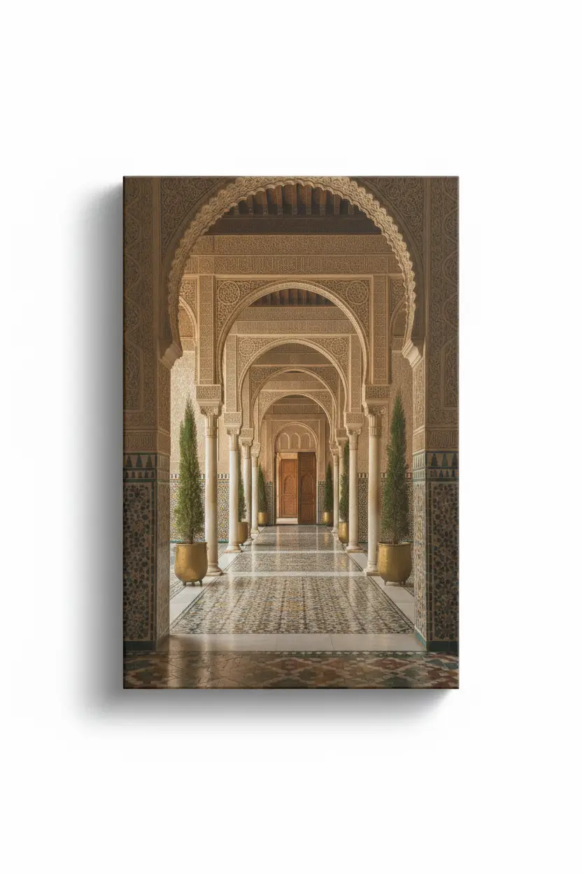 Tableau d’Architecture Marocaine – Art Mural Inspiré des Riads Traditionnels - Image 3