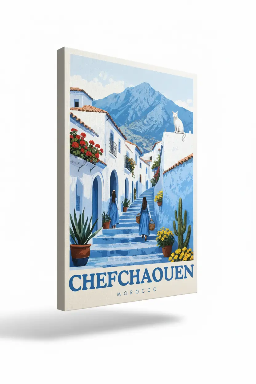 Tableau Chefchaouen – Affiche décorative voyage Maroc - Image 3
