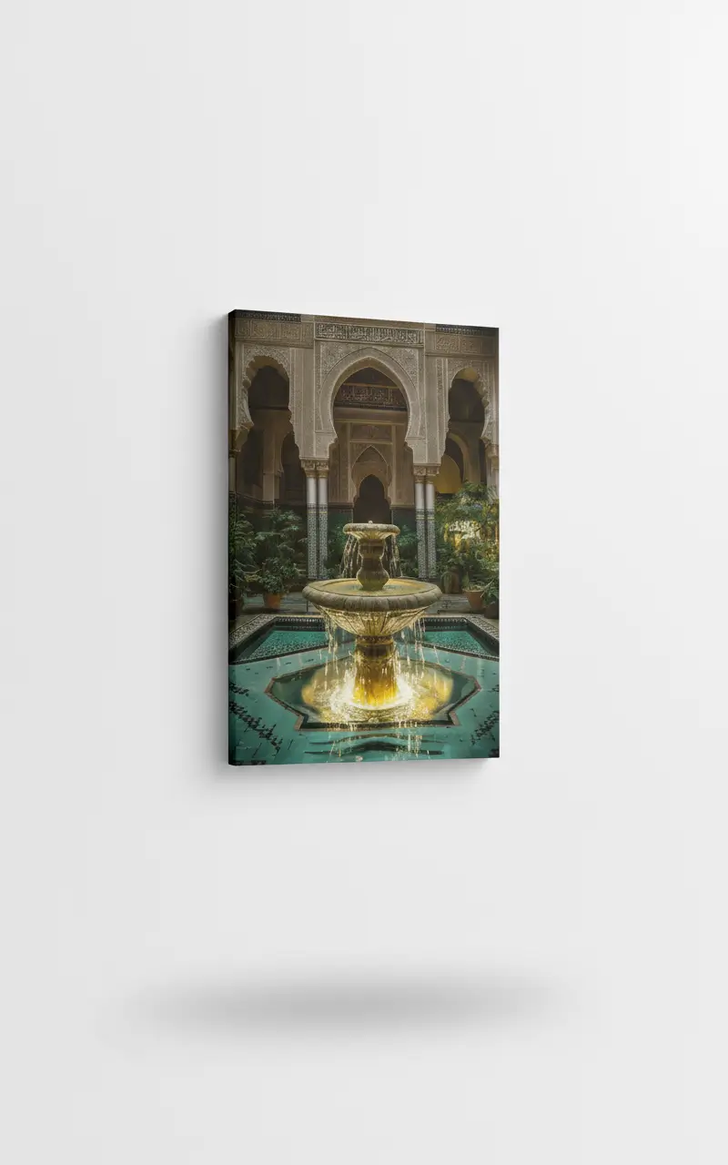 Tableau de Fontaine dans un Riad Marocain – Art Mural Traditionnel et Élégant - Image 2
