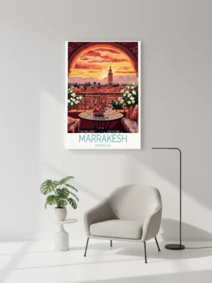 Tableau Marrakech – Affiche décorative voyage Maroc