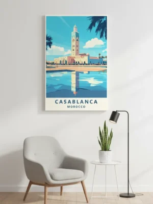Tableau Casablanca – Affiche décorative voyage Maroc