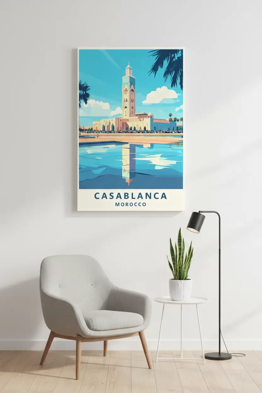 Tableau Casablanca – Affiche décorative voyage Maroc
