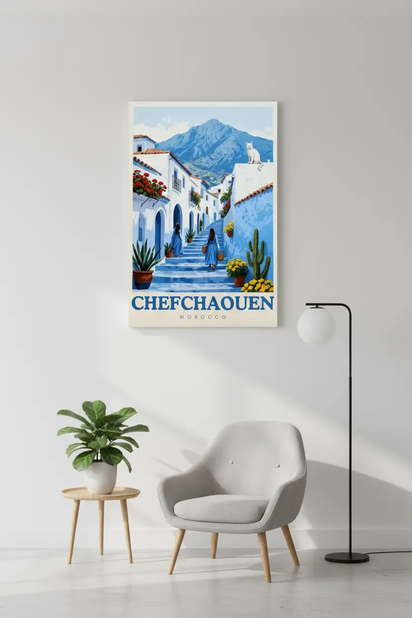 Tableau Chefchaouen – Affiche décorative voyage Maroc - Image 2