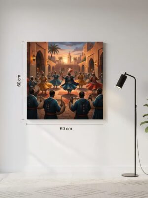 Tableau Musique Gnawa – Art Mural Marocain Inspiré de la Culture Traditionnelle