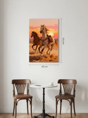 Tableau de Chevaux Marocains – Art Mural Élégant et Symbolique du Maroc
