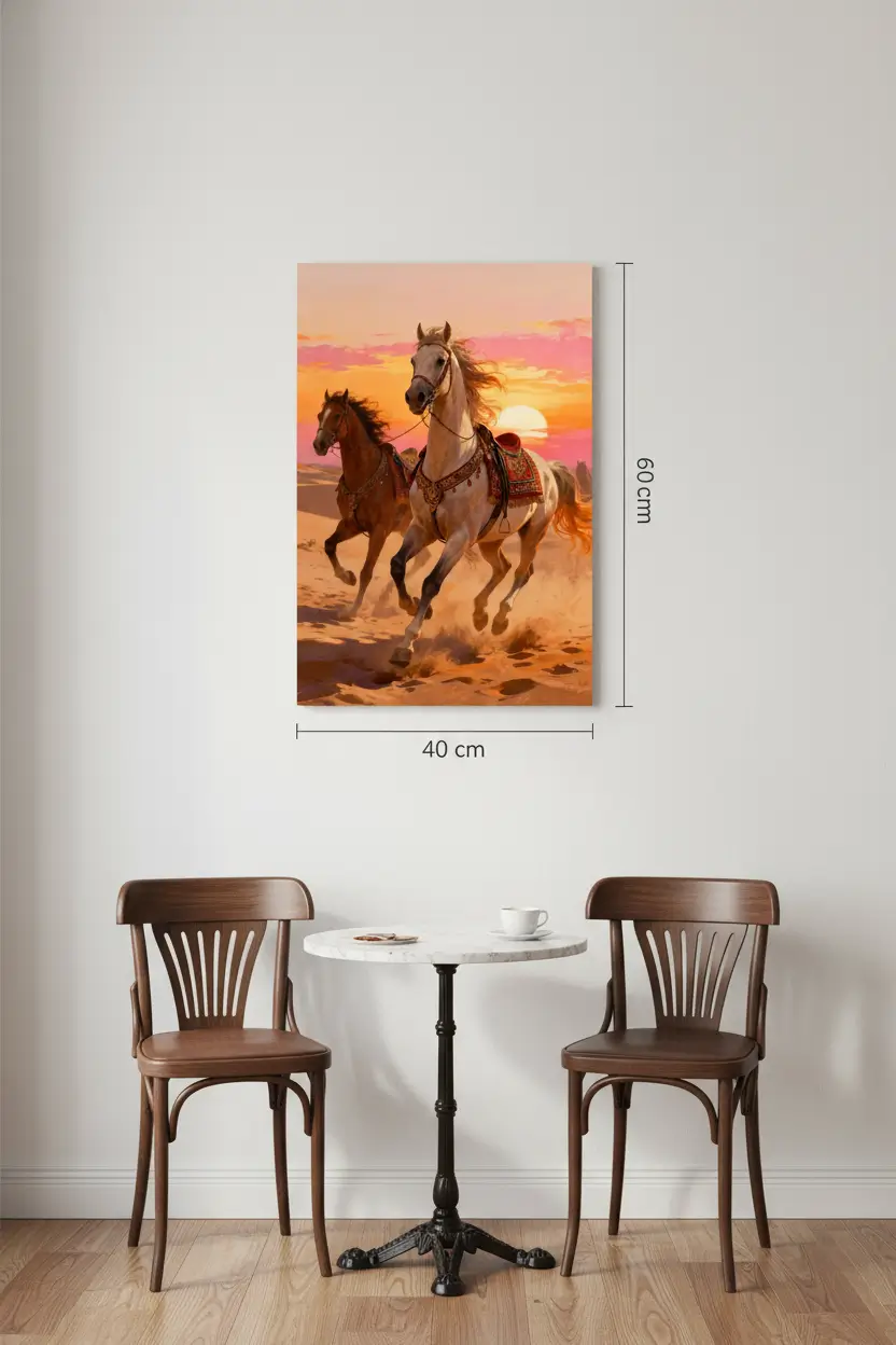 Tableau de Chevaux Marocains – Art Mural Élégant et Symbolique du Maroc