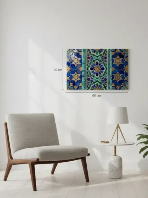 Tableau de Zellige Marocaine – Art Mural Géométrique et Décoration Traditionnelle