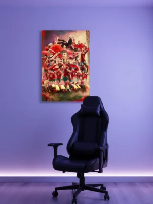 Tableau Maroc 2022 – Art Mural des Lions de l’Atlas en Coupe du Monde